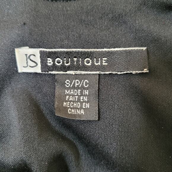 JS Boutique Women's Black Sequin Peplum Blouse Top Sequin Cap Sleeves Small - Picture 7 of 9